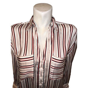 FREE PEOPLE Top Women's Size XS Mad About You Striped Button Oversized LS Shirt